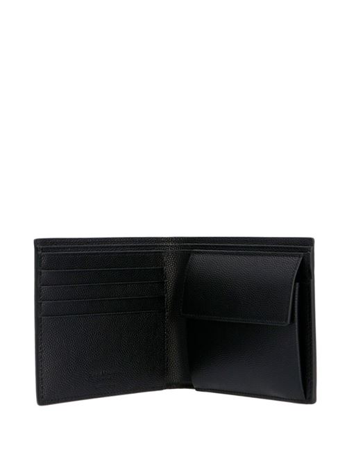 east/west saint laurent paris wallet with coin purse in grain de poudre embossed leather SAINT LAURENT | 396303BTY0N1000